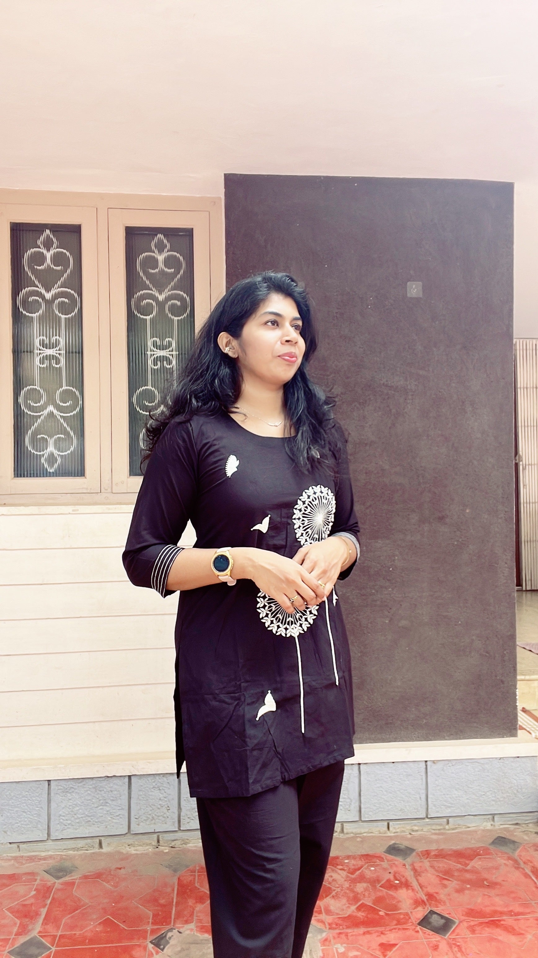 Black cotton coord set (short)