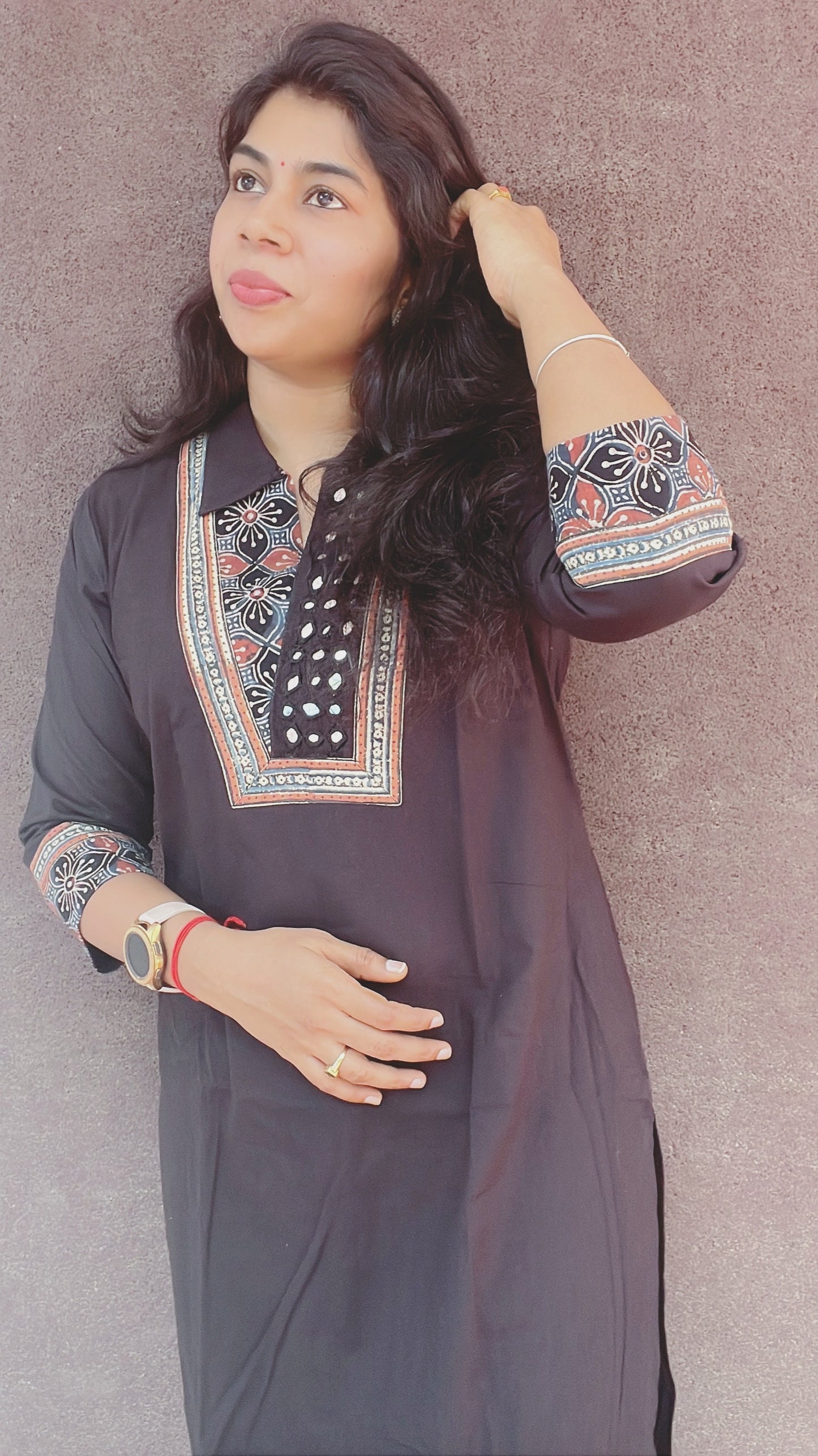 Black ajrakh kurti