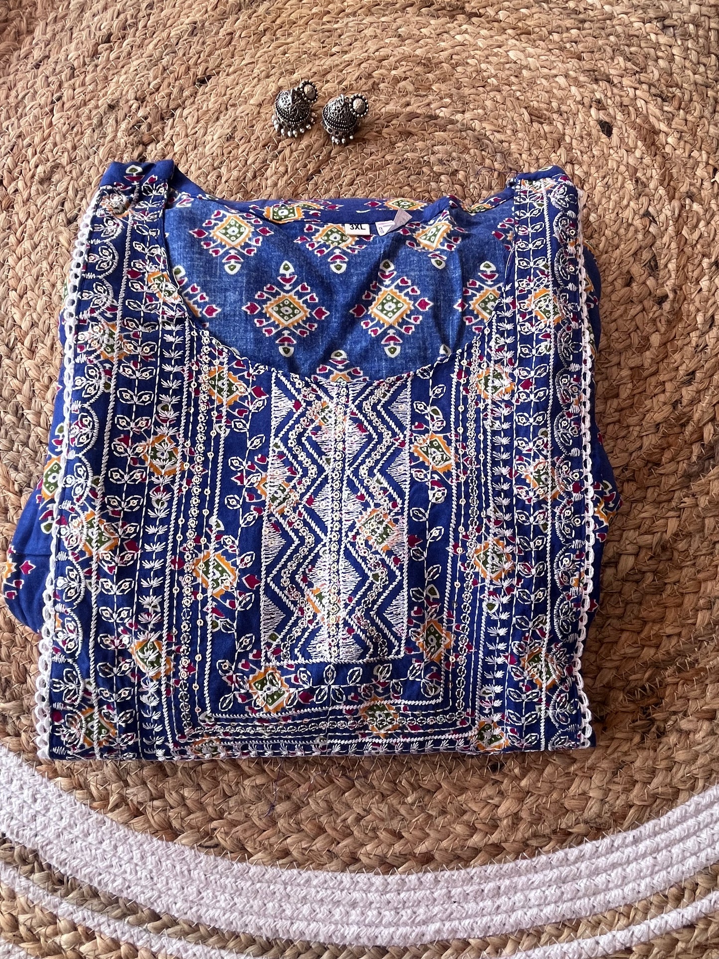 Deep Blue Umbrella kurti