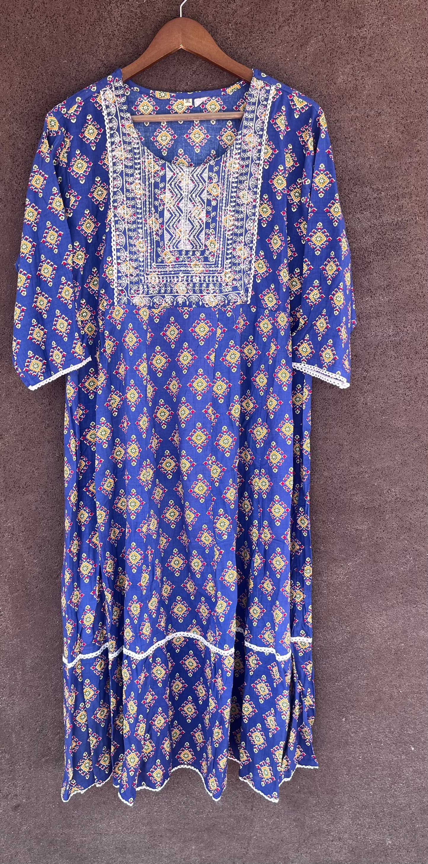 Deep Blue Umbrella kurti