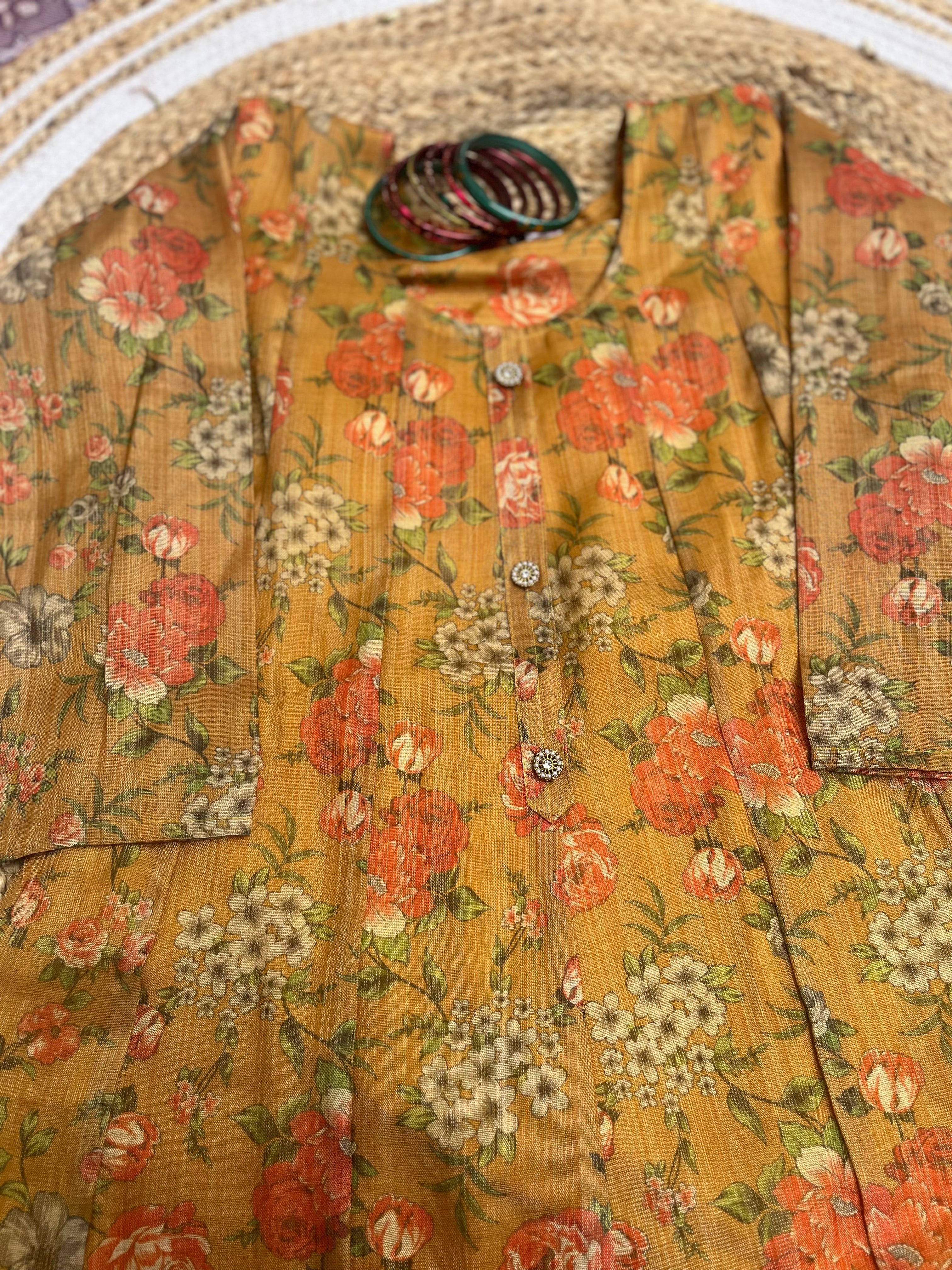 Yellow Tissue Anarkali