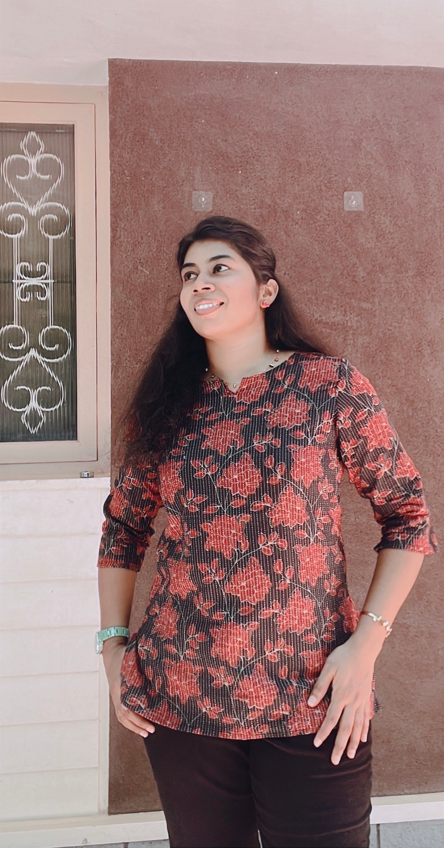 Black Cotton Short Kurti