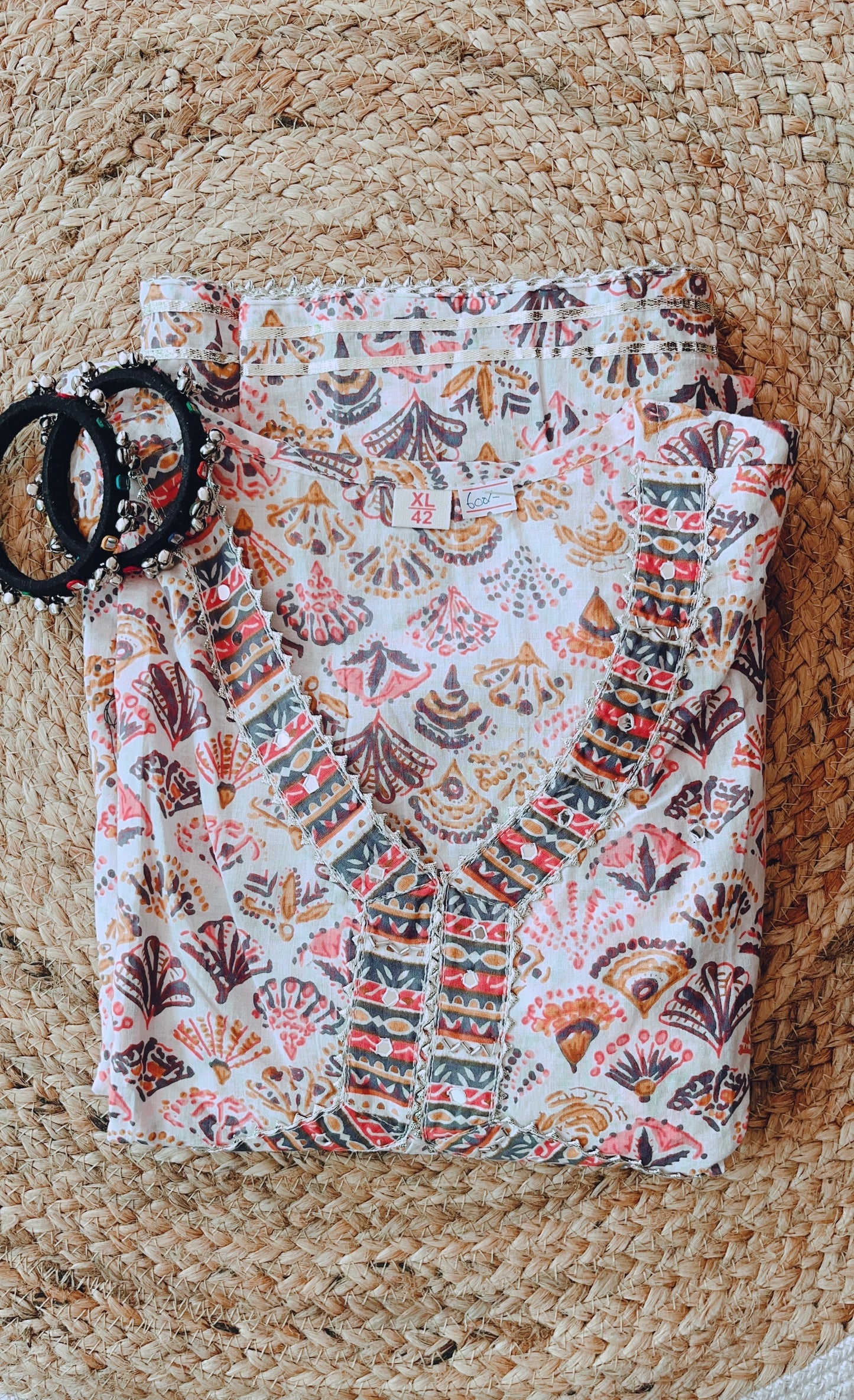 Alia Cut White Print Kurti