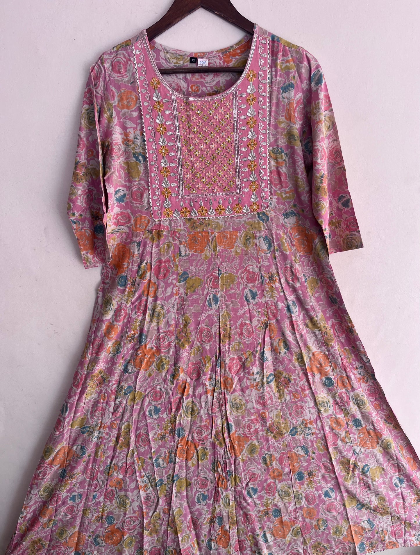 Baby pink Umbrella kurti