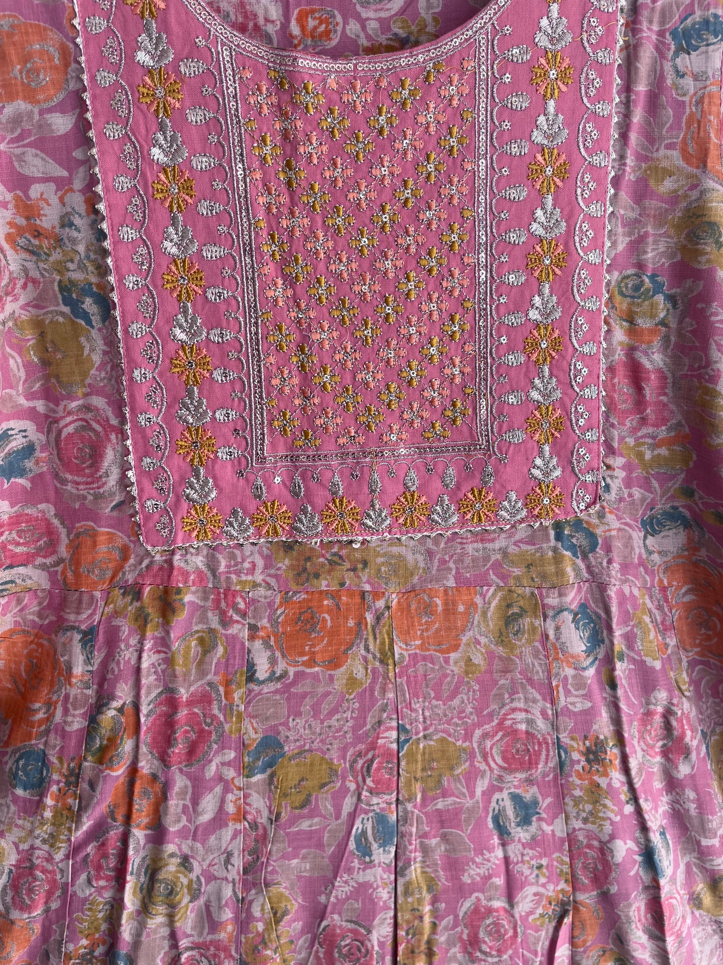 Baby pink Umbrella kurti