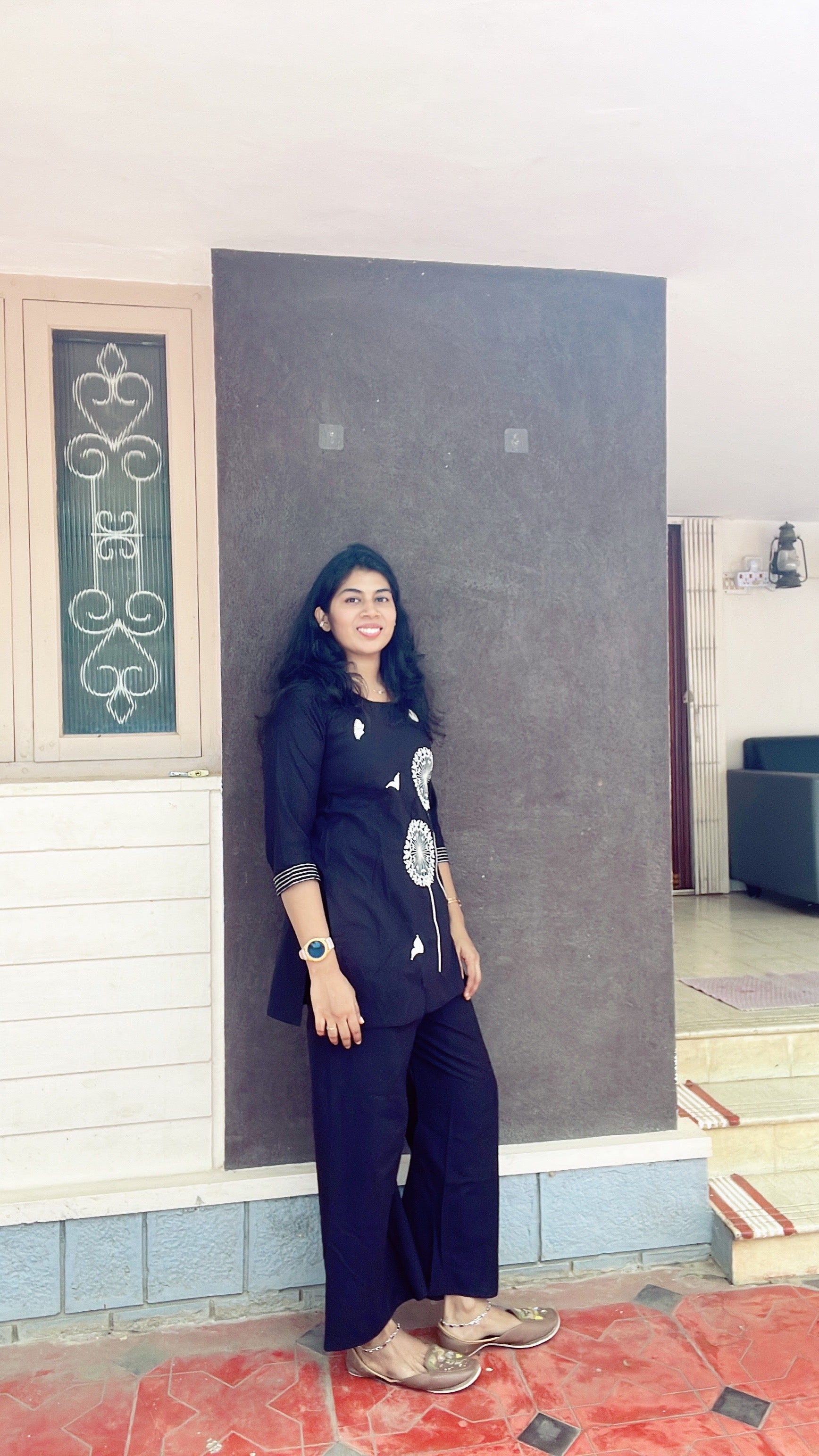 Black cotton coord set (short)