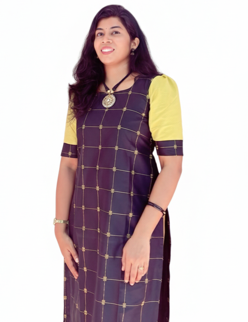 Black Raw Silk Kurti