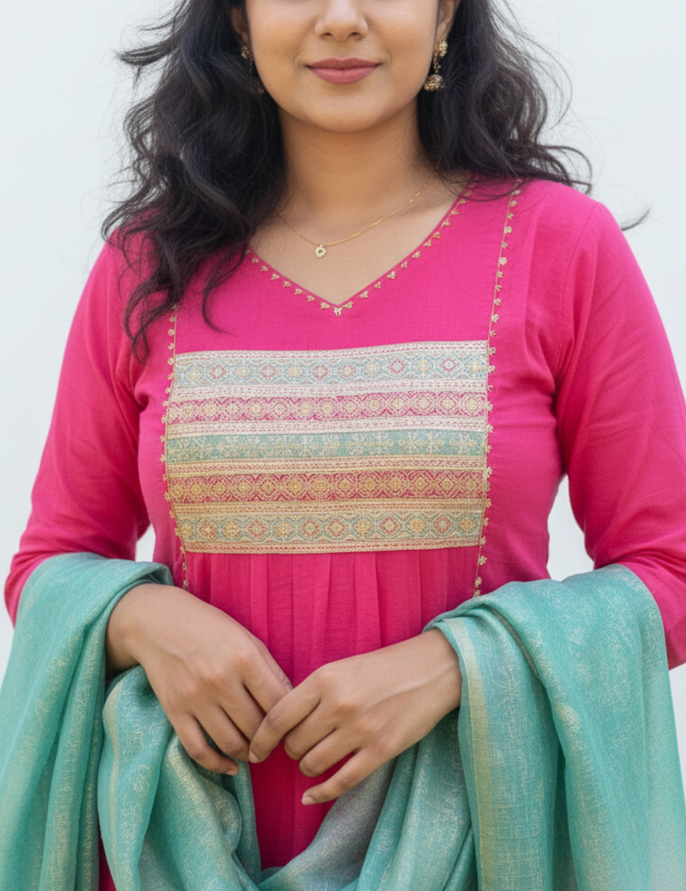 Muslin Silk Pink Suit Set