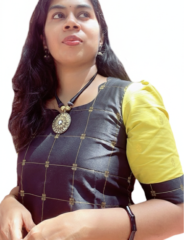 Black Raw Silk Kurti