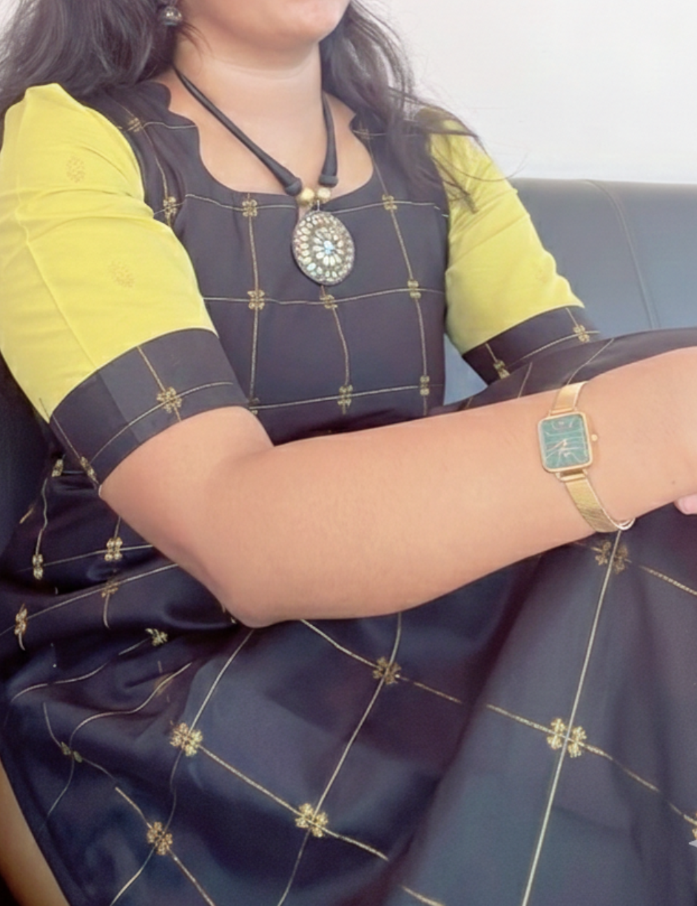 Black Raw Silk Kurti