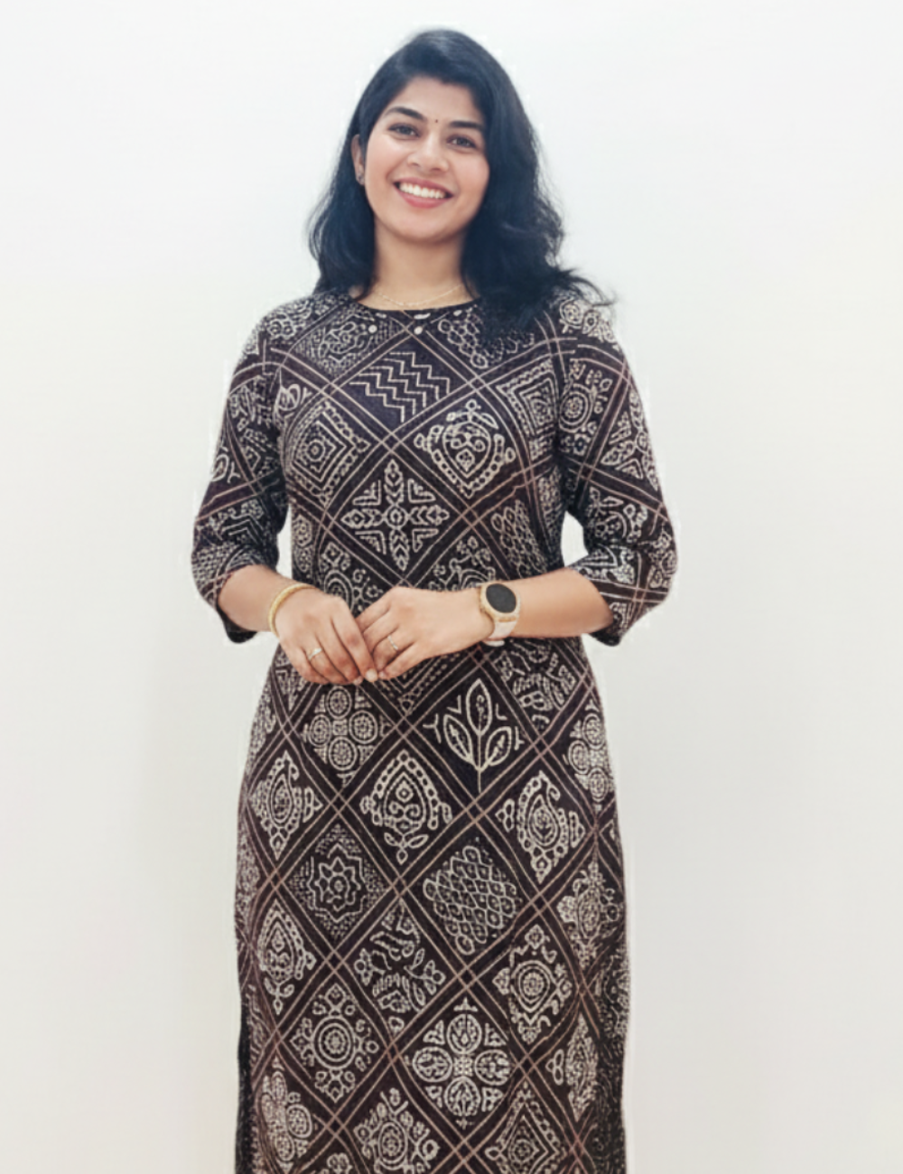 Black Gaji Silk Mirror Work Kurti