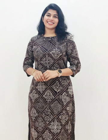 Black Gaji Silk Mirror Work Kurti