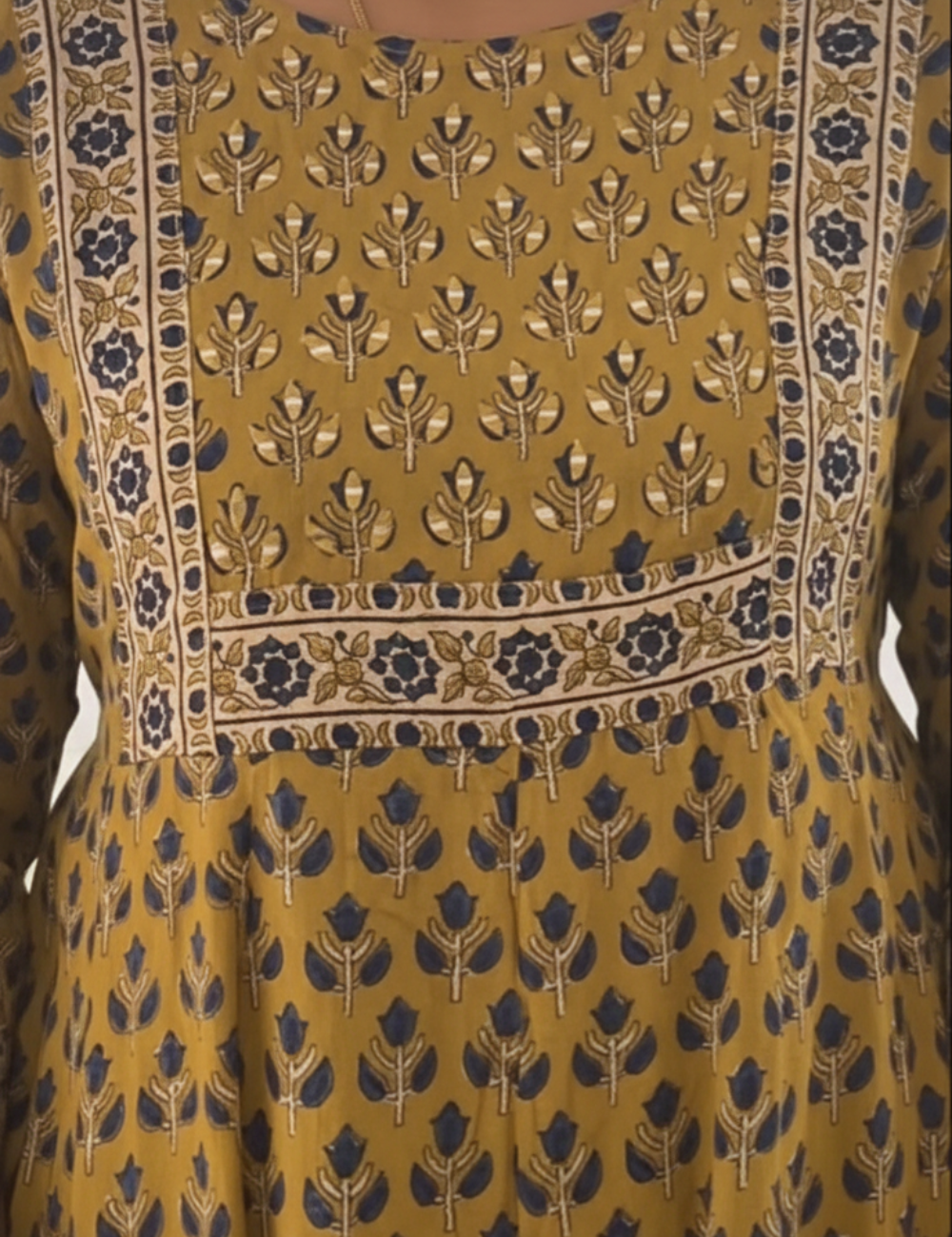 Yellow Cotton Umbrella Kurti