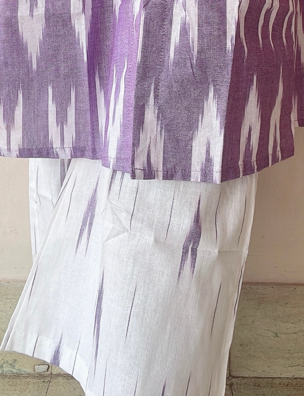 Lavendar Ikkat Cotton Suit Set