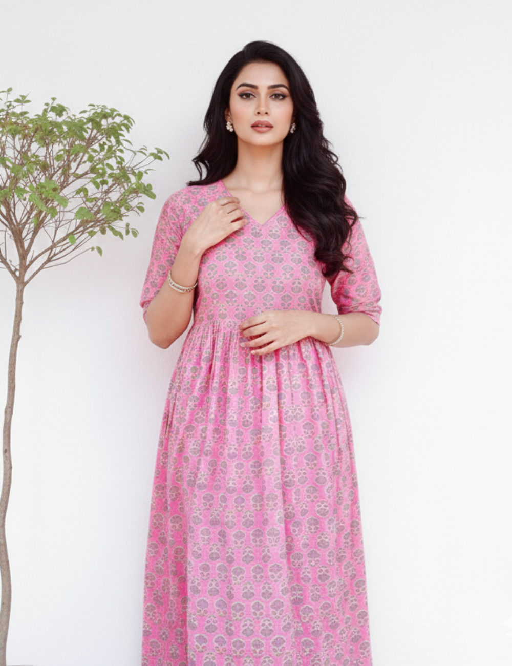 Light Pink Cotton Kurti