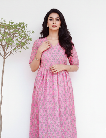 Light Pink Cotton Kurti