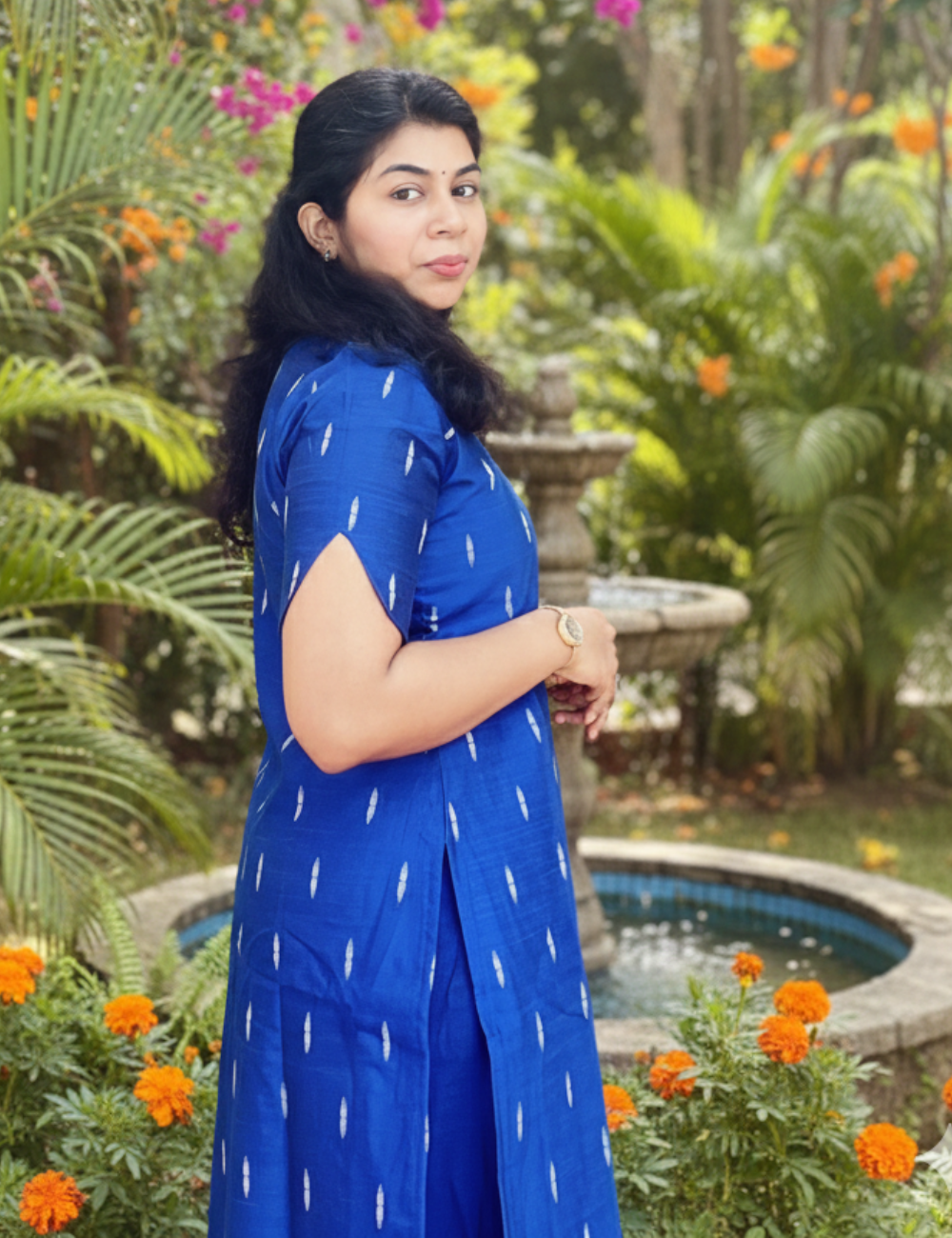 Blue Rawsilk Kurta and Pant