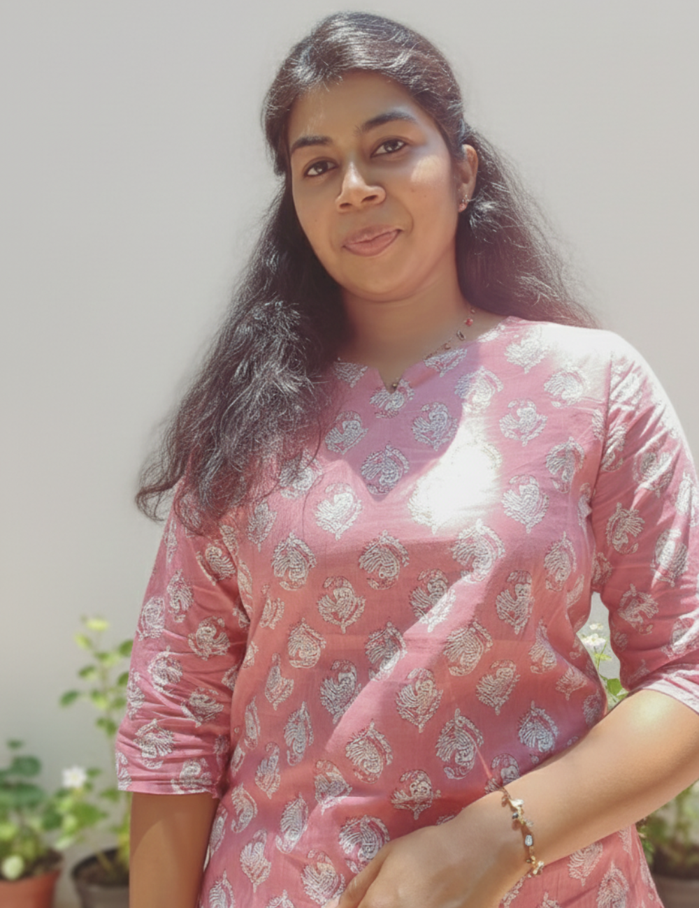 Peach Cotton Short Kurti