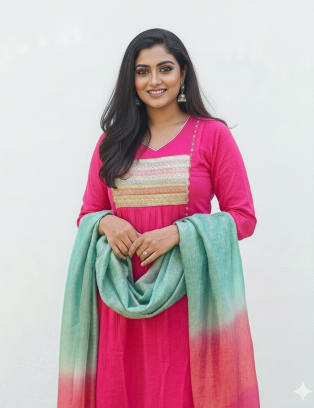 Muslin Silk Pink Suit Set