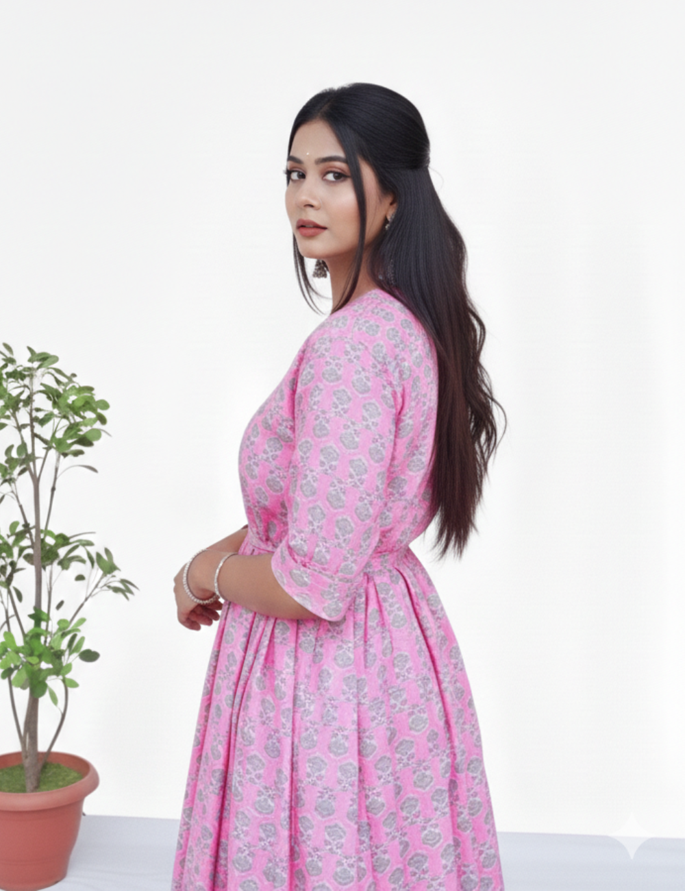 Light Pink Cotton Kurti