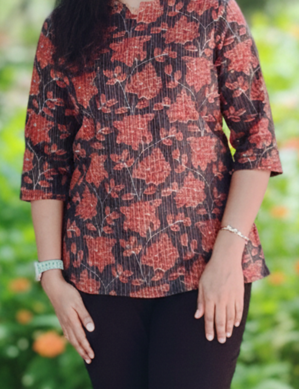 Black Cotton Short Kurti