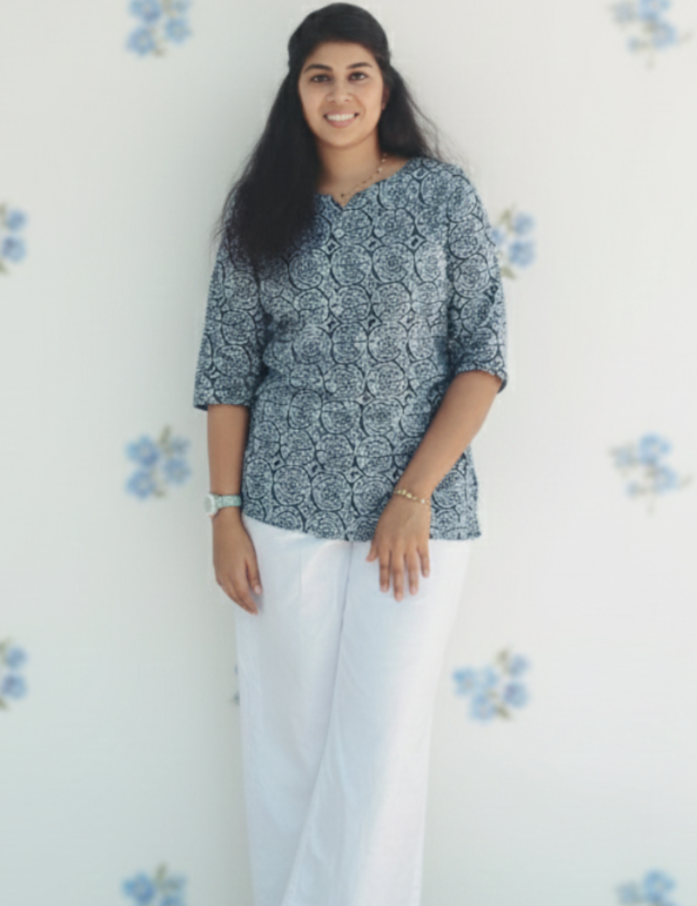 Indigo Blue Cotton Short Kurti