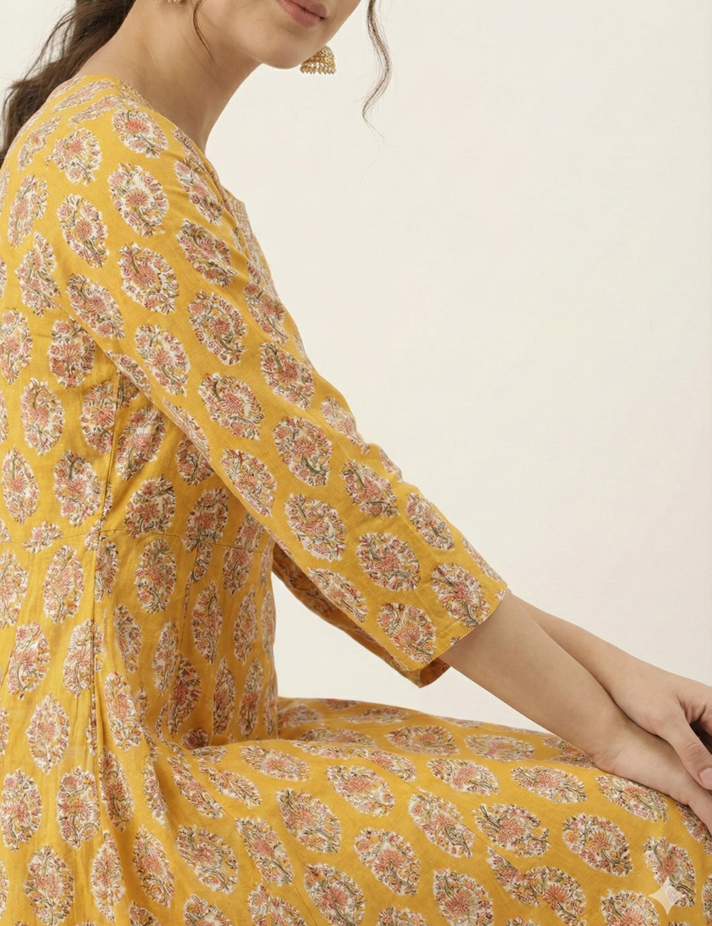 Yellow Umbrella Cotton Kurti