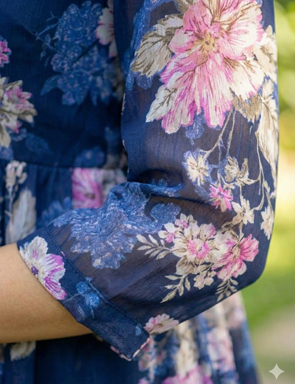 Georgette Floral Frock Blue