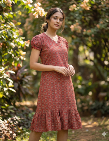 Cotton Ajrakh Frocks