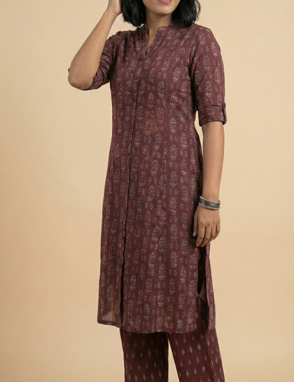 Dark Purple Pure Cotton Co Ord Set