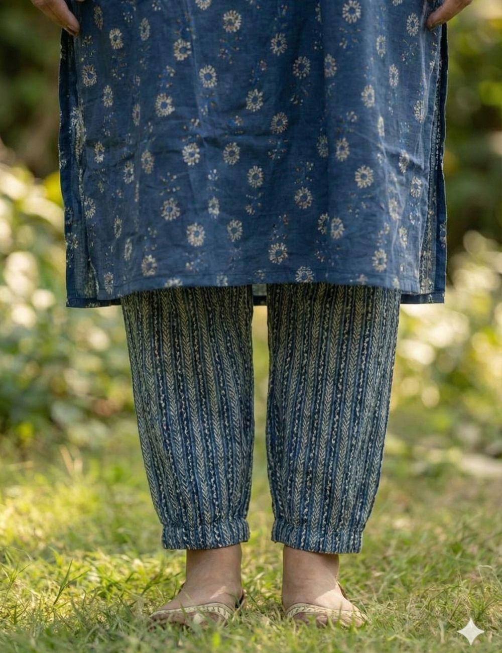 Navy blue Plus Size Kurti and Bottom