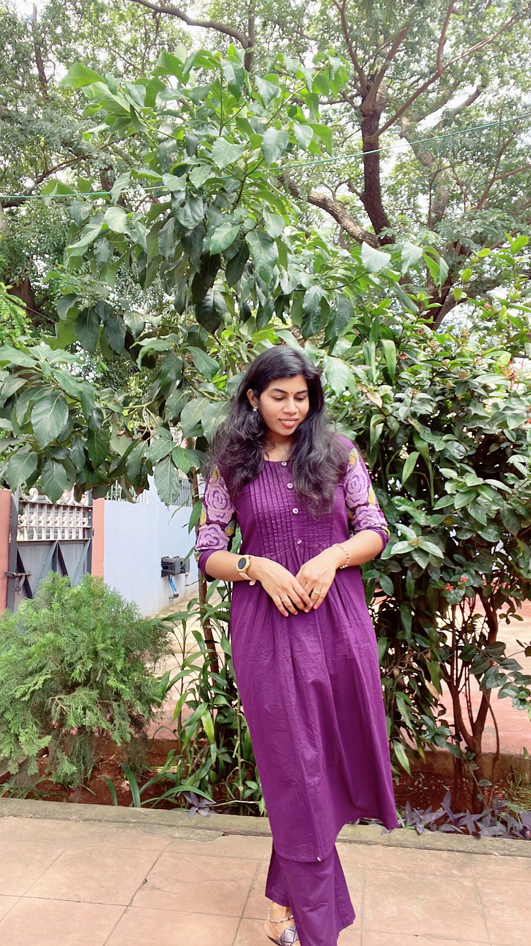 Purple cross stitch co ord set