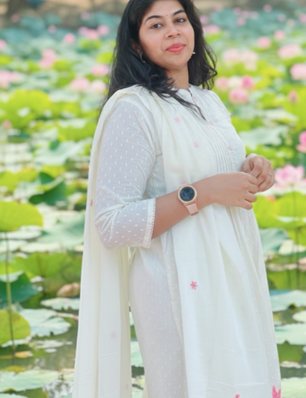 White MulCotton Embroidered Suit Set