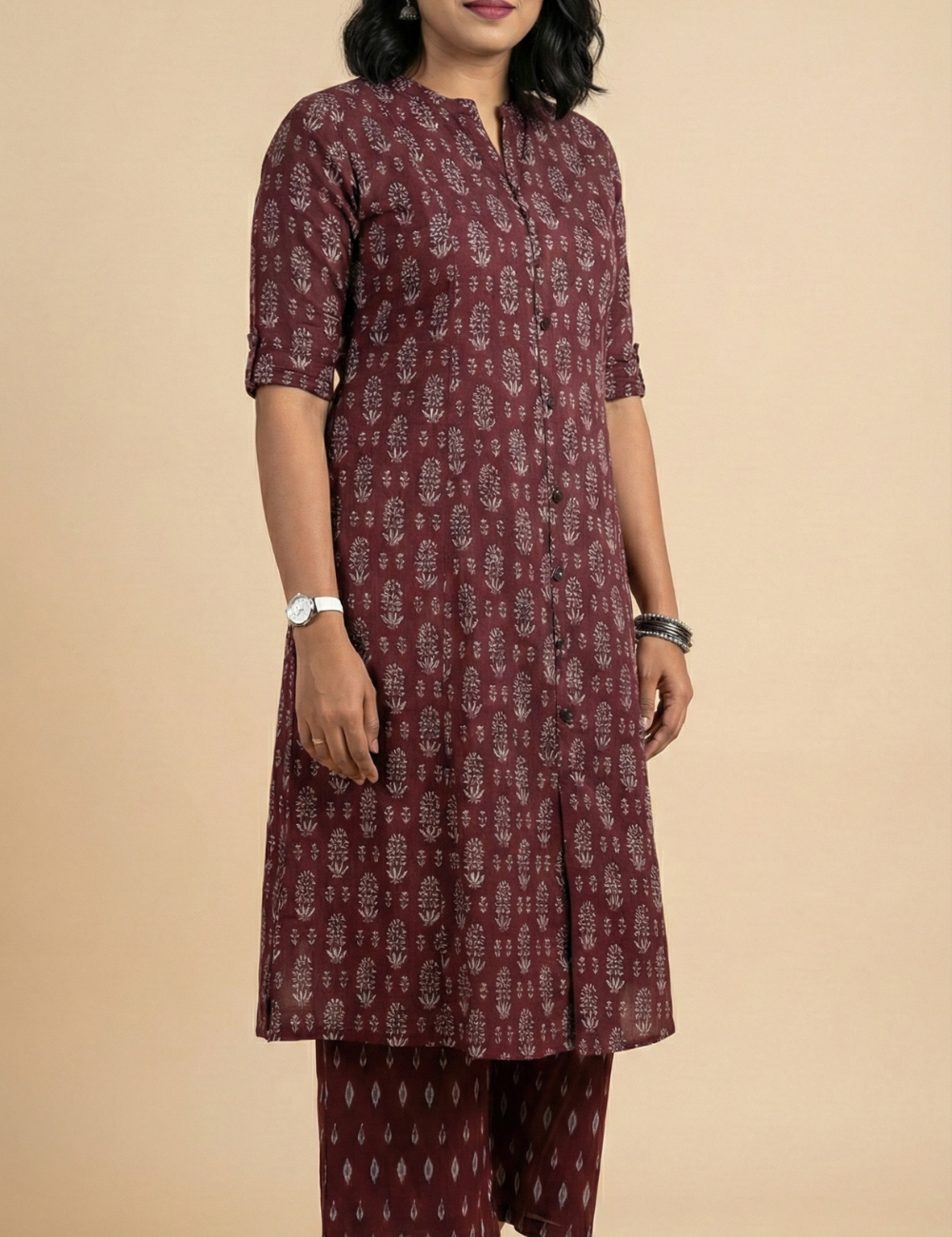 Dark Purple Pure Cotton Co Ord Set