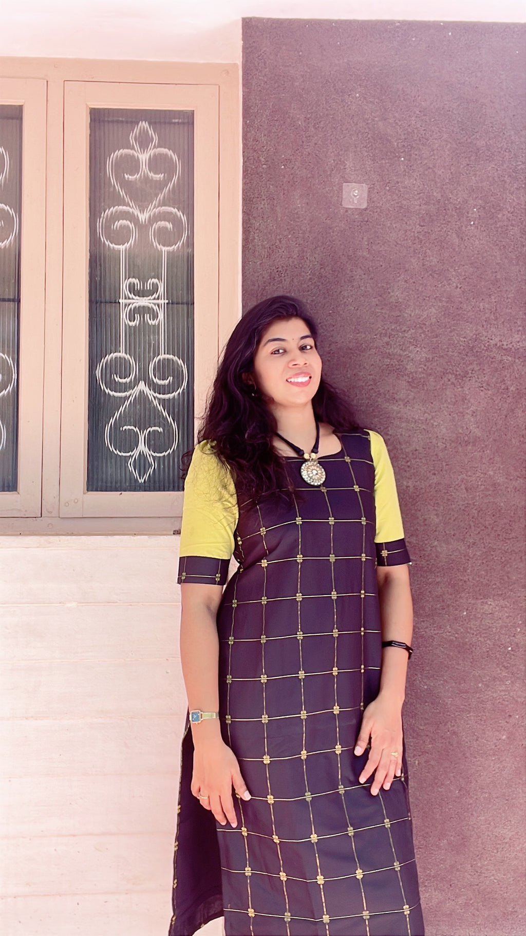 Black Raw silk kurti