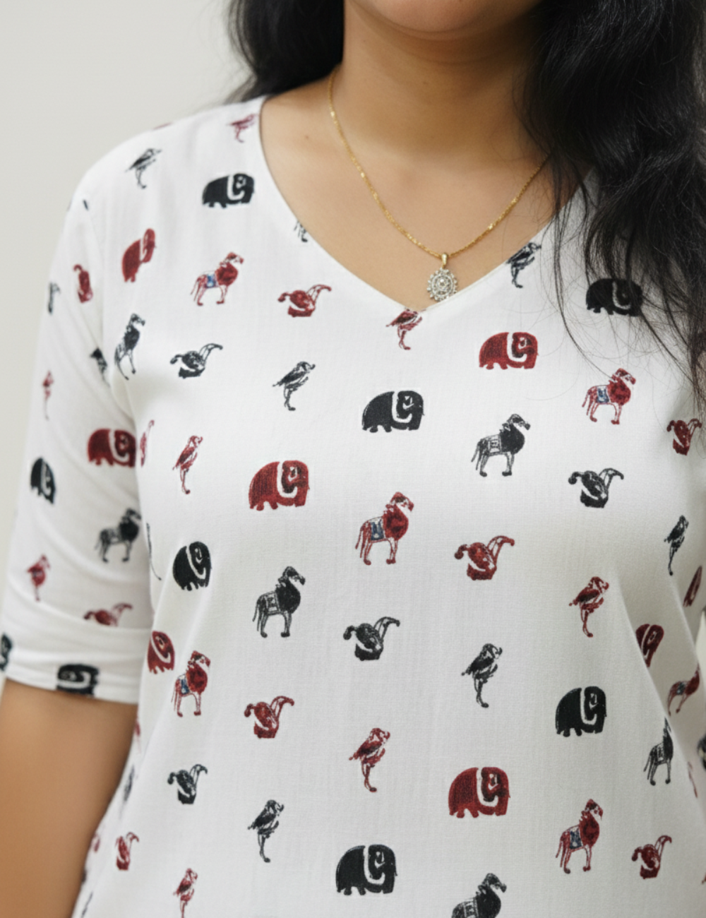 White A-Line Cotton Kurti