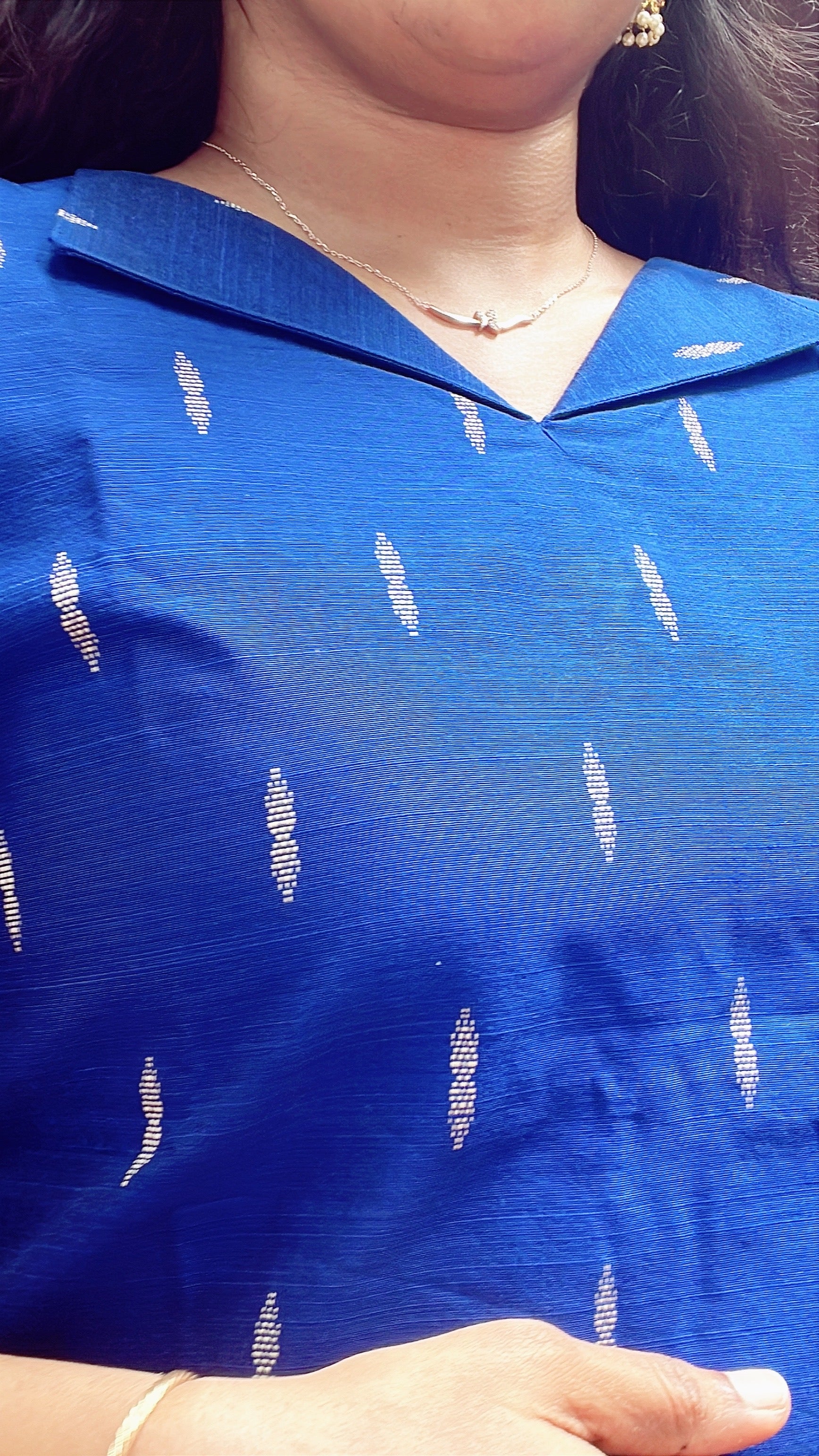 Blue Rawsilk kurta and pant