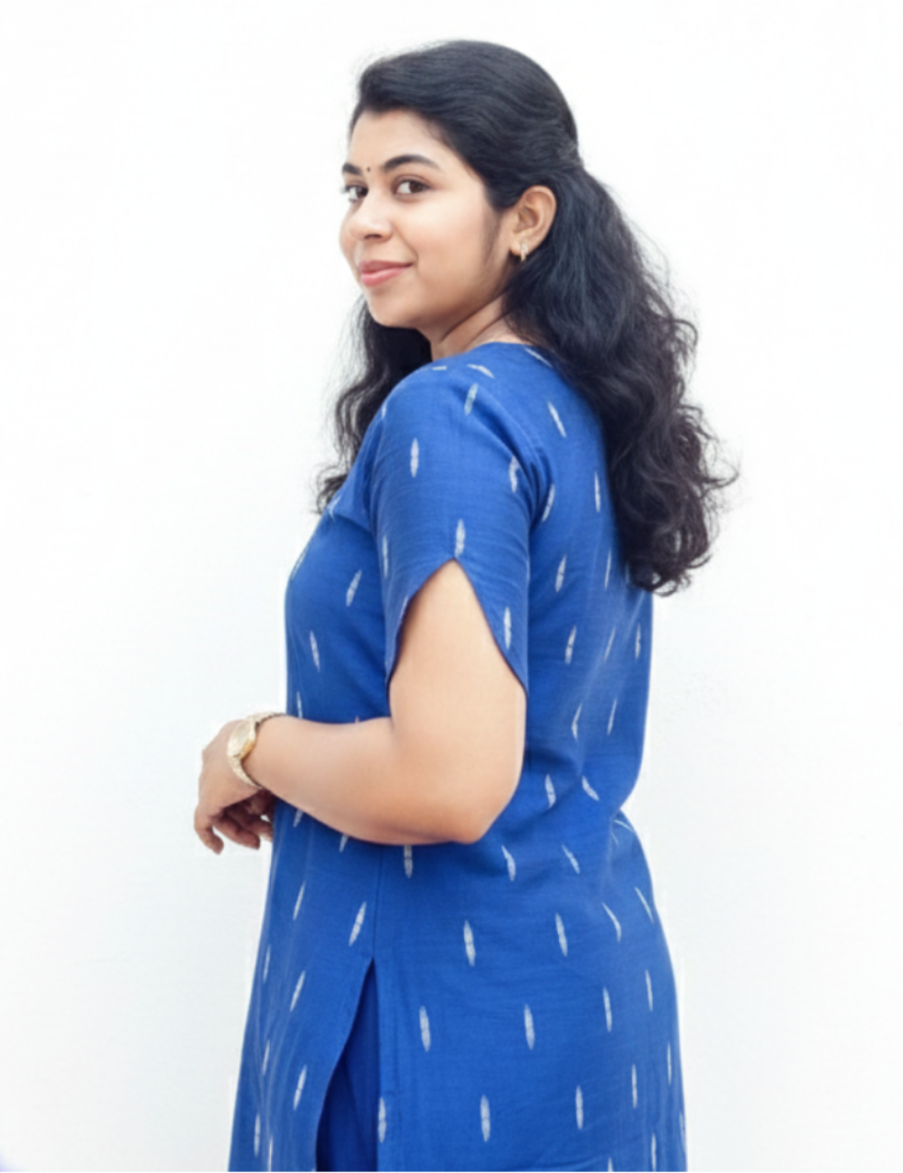 Blue Rawsilk Kurta and Pant