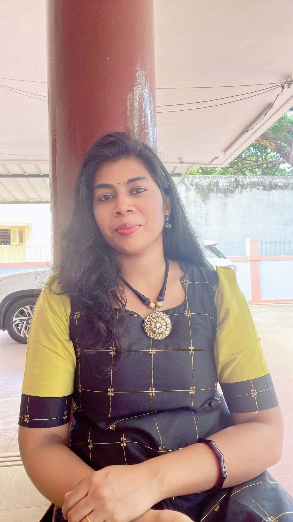 Black Raw silk kurti