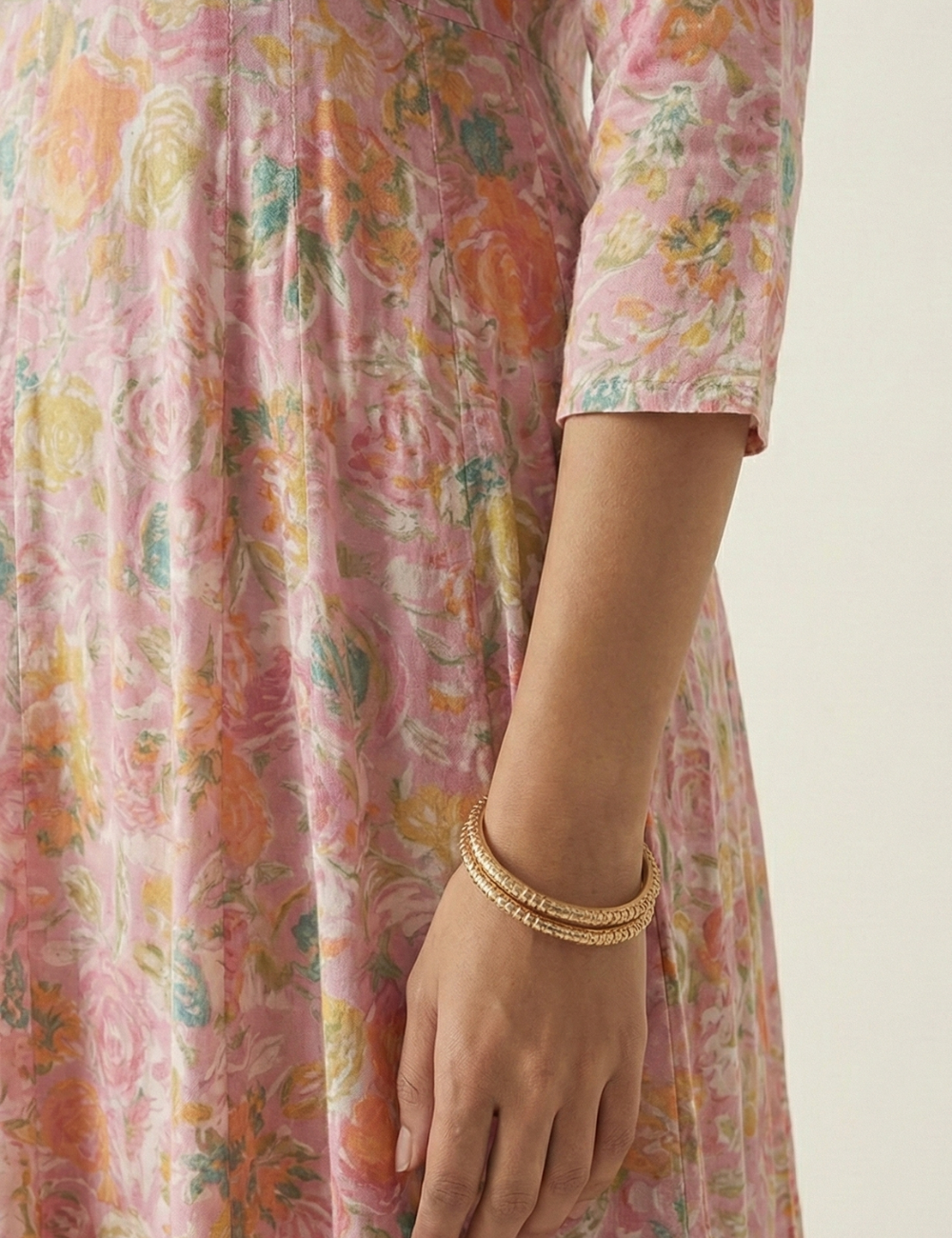 Baby Pink Umbrella Cotton Kurti