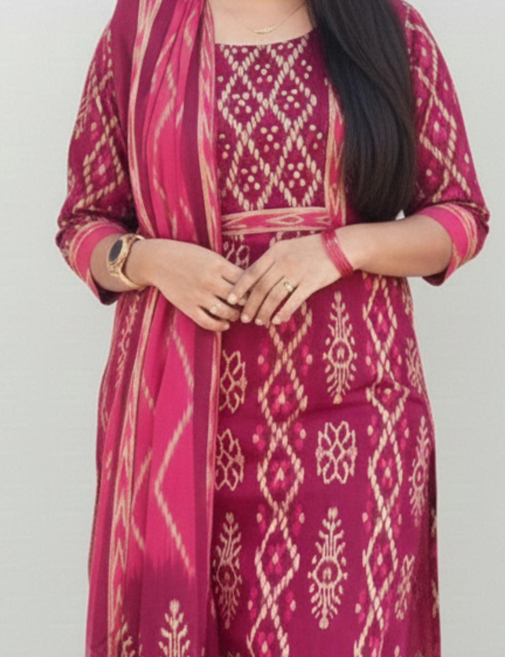 Majenta Cotton Suit Set