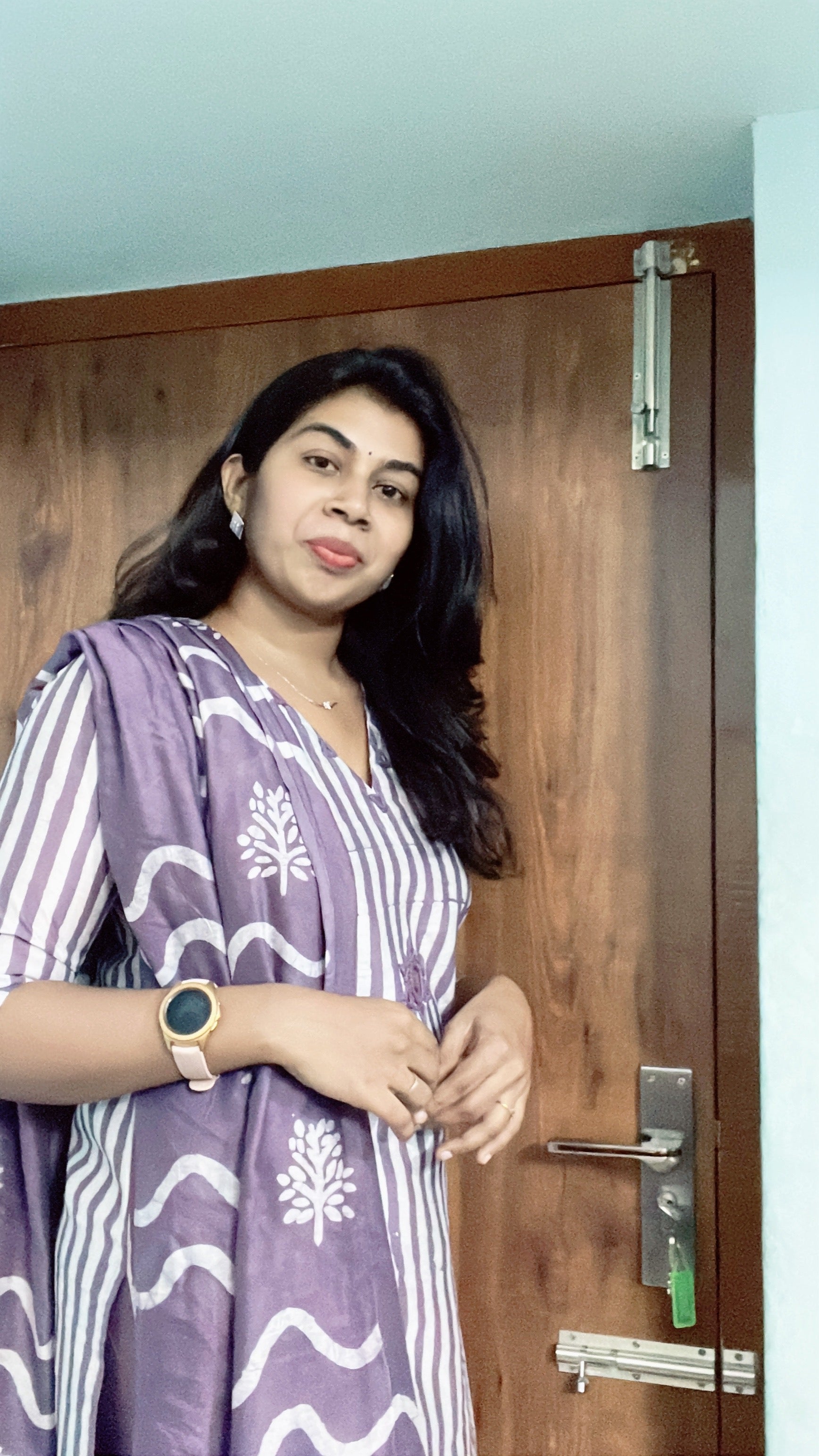 Batik print lavender suit set