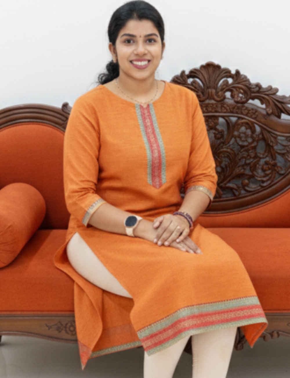 Rust Orange Chettinad Cotton Kurti
