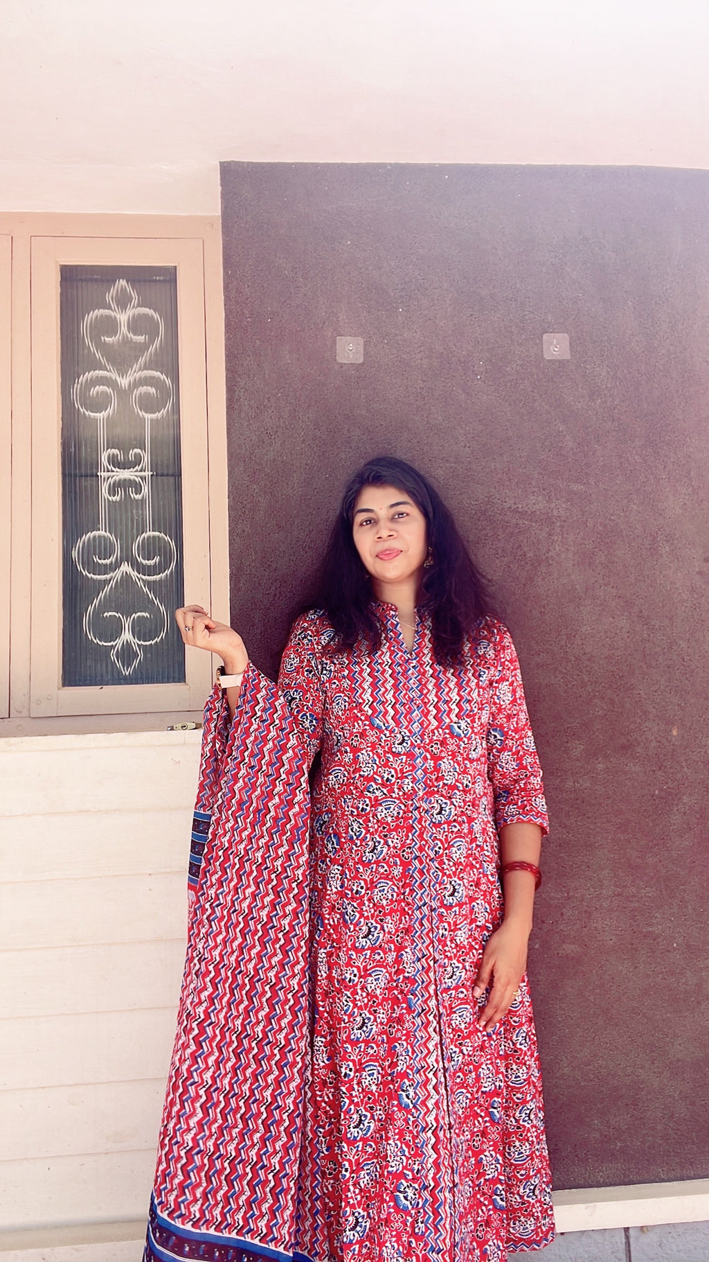 Red Zig Zag Suit Set