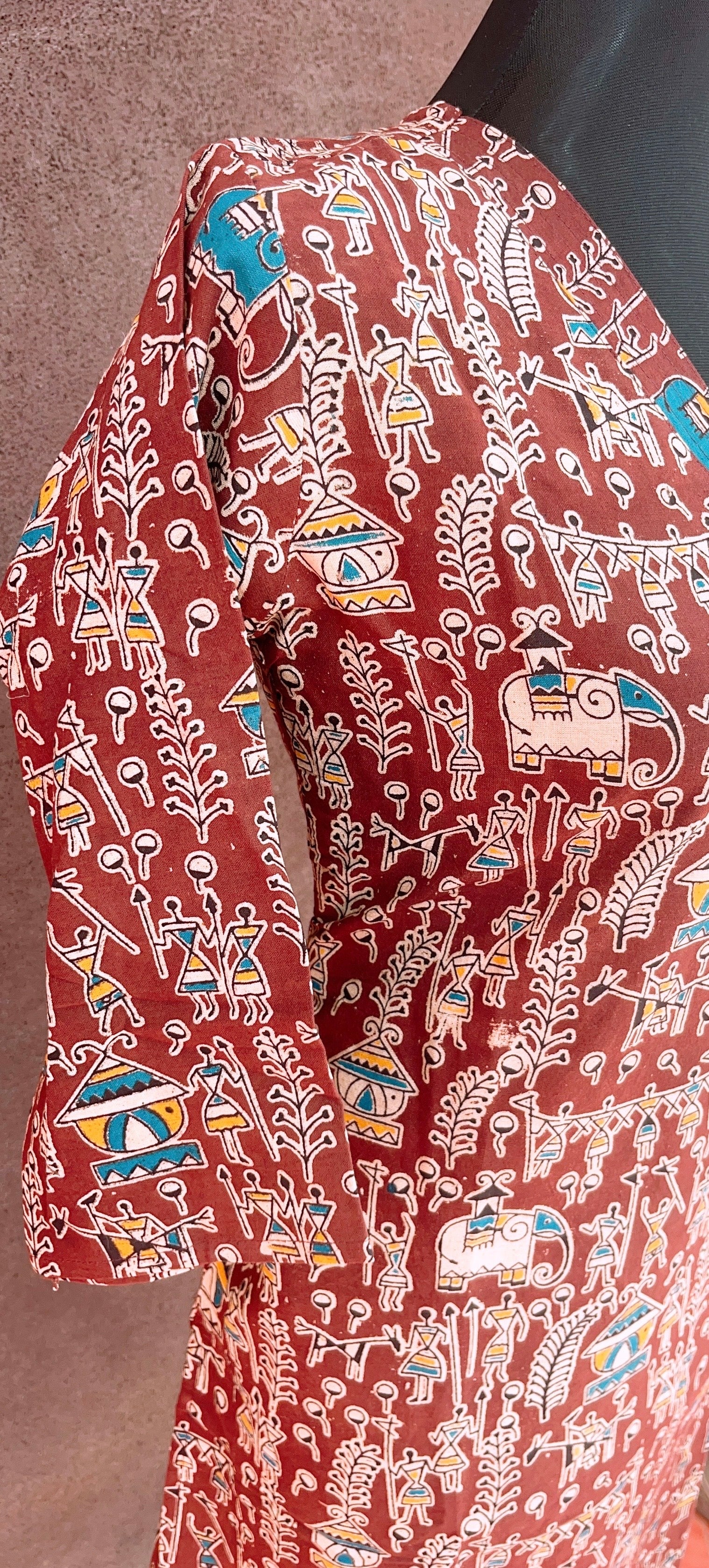 Brown kalamkari kurti