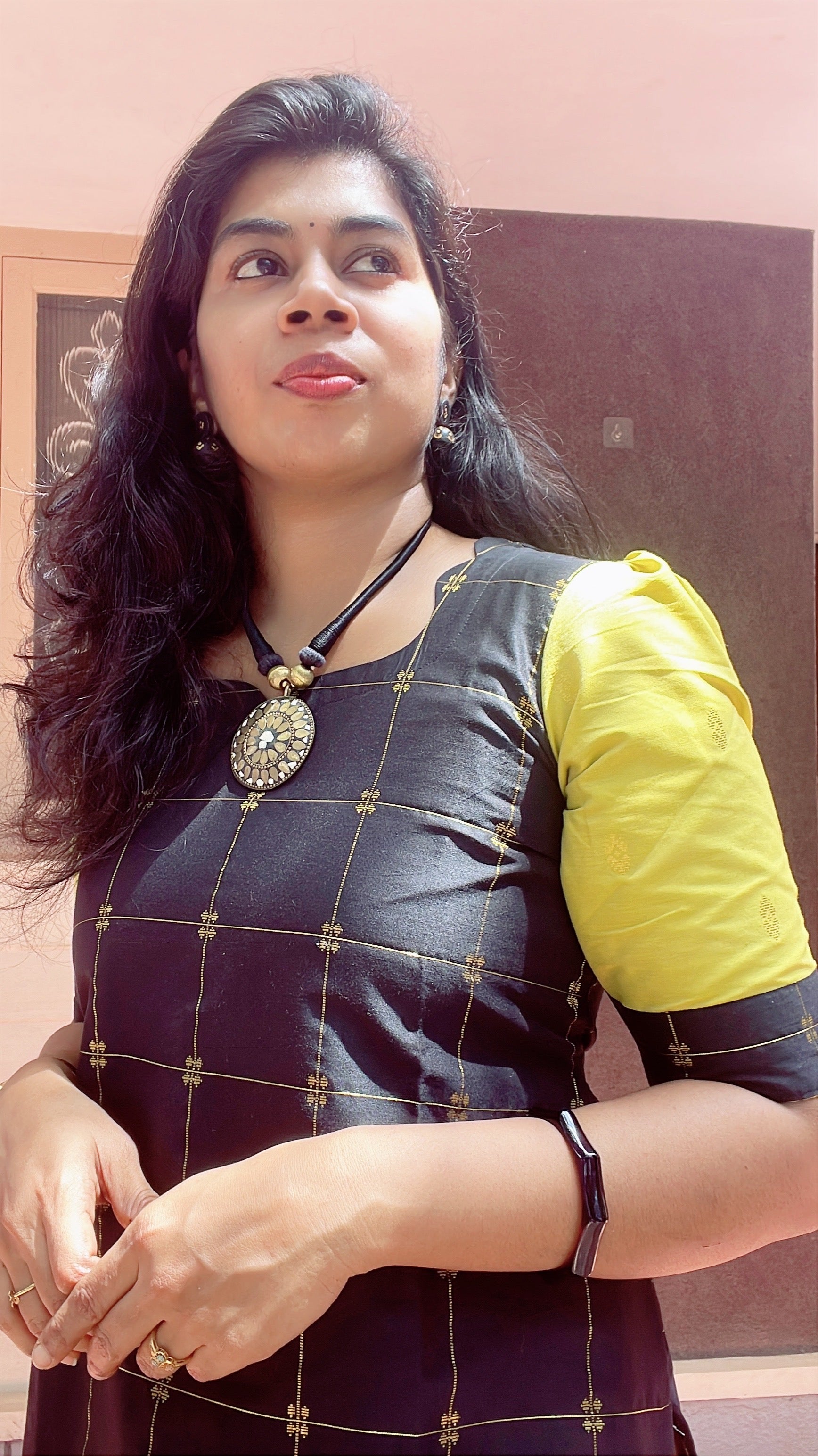 Black Raw silk kurti