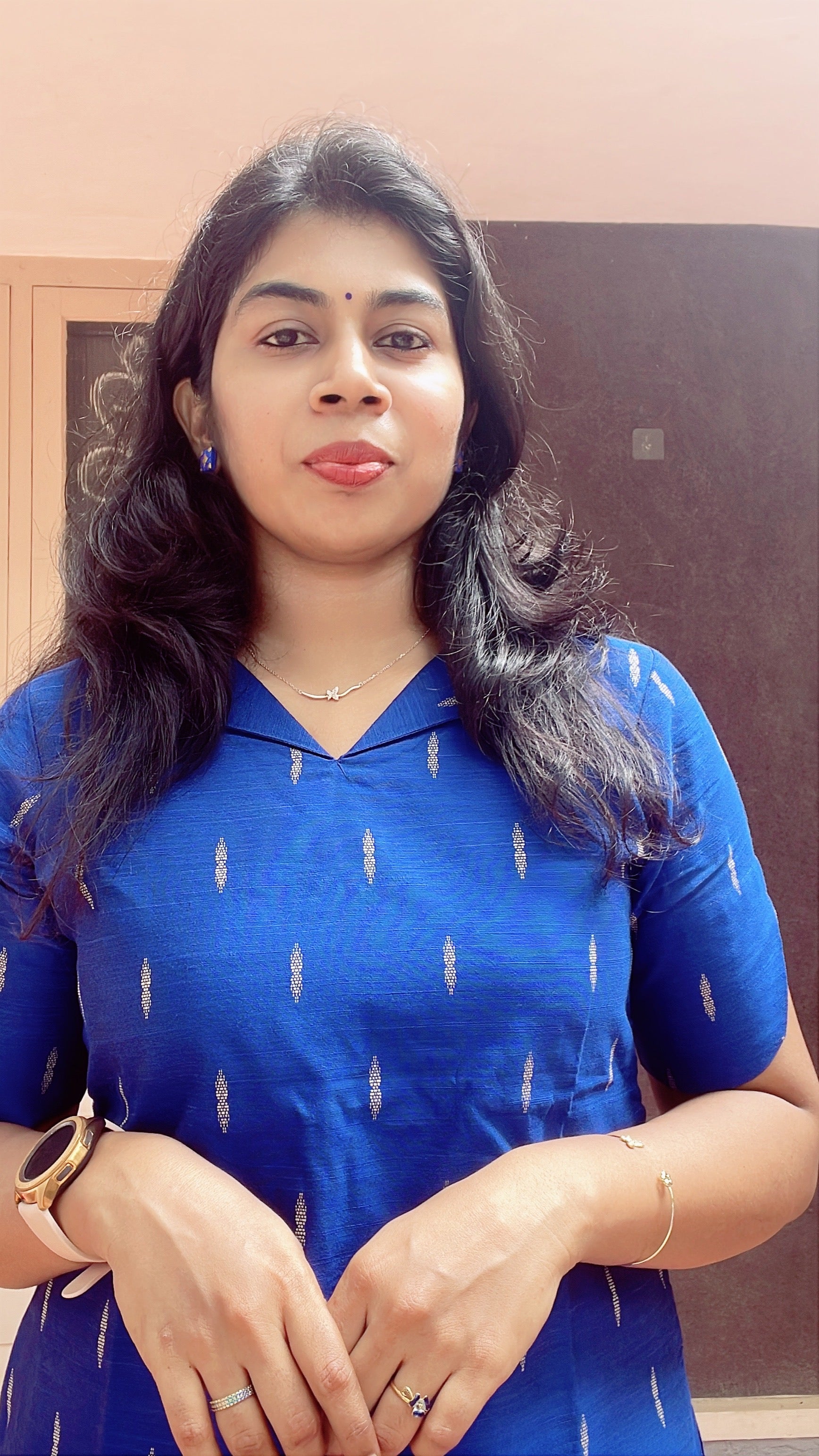 Blue Rawsilk kurta and pant