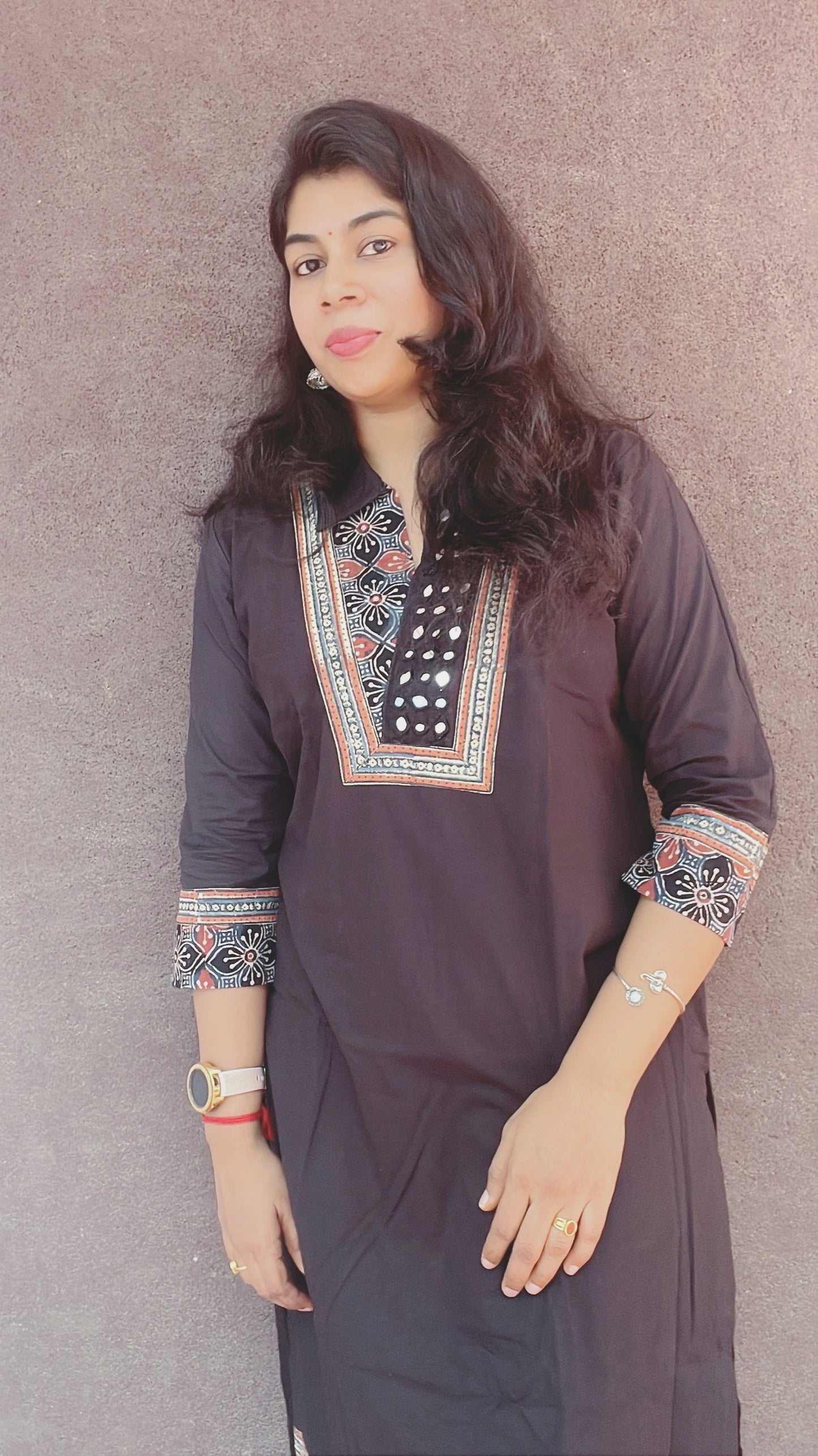 Black ajrakh kurti