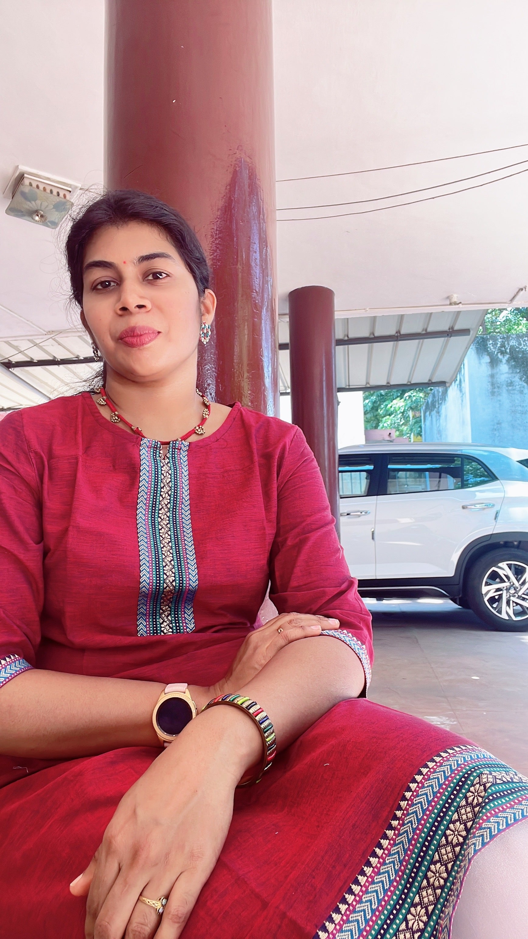 Majenta pink chettinad cotton kurti
