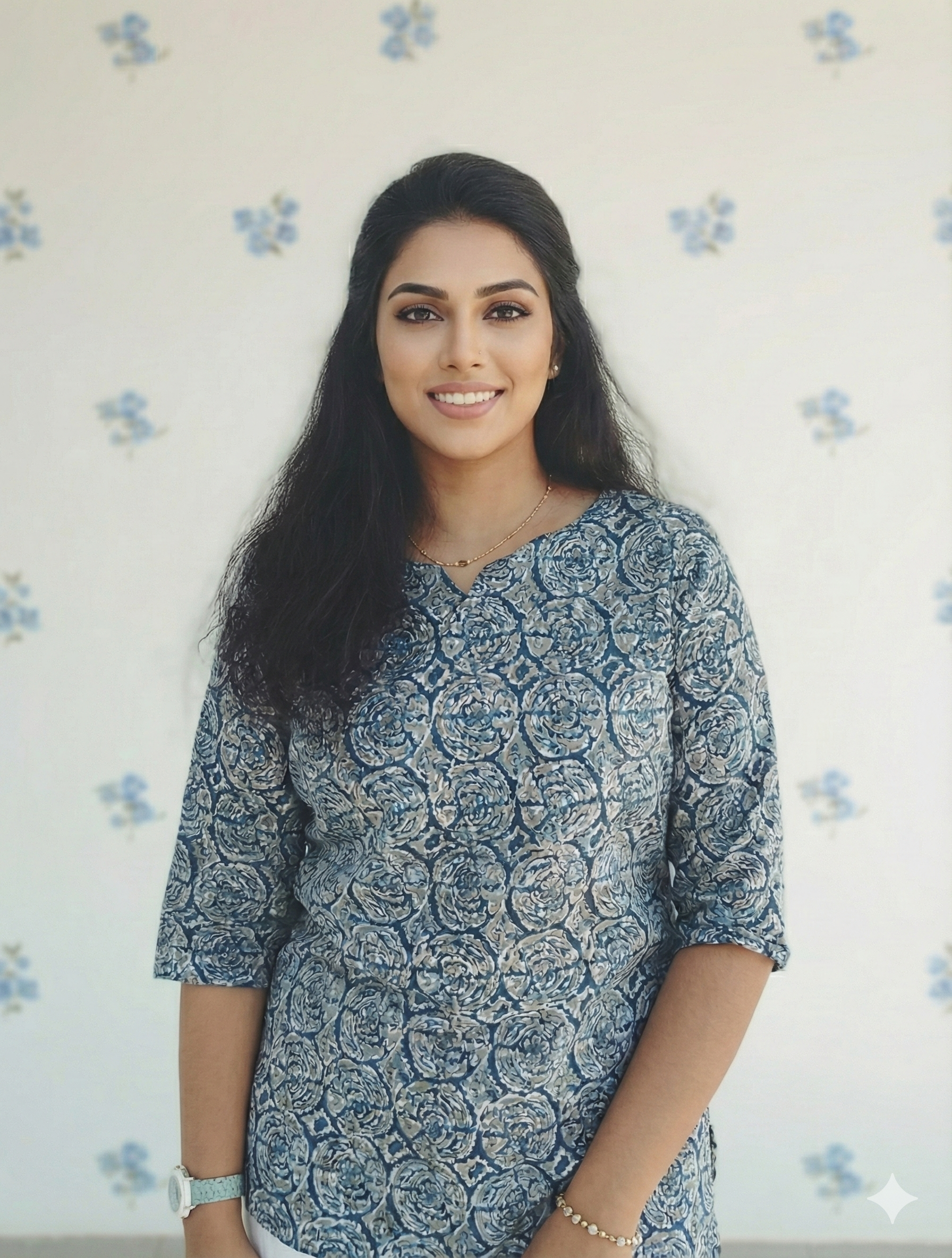 Indigo Blue Cotton Short Kurti